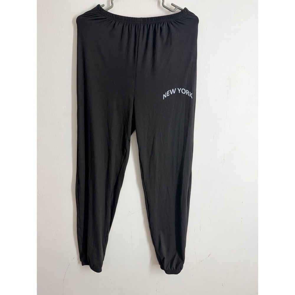 Shein Teen Girls Black New York Graphic Joggers Sweatpants Size 15Y